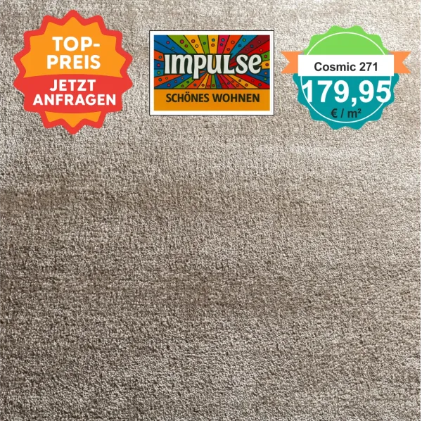 „Jab Cosmic Velours Teppich 4 m breit – weiches, luxuriöses Wohnzimmerambiente“